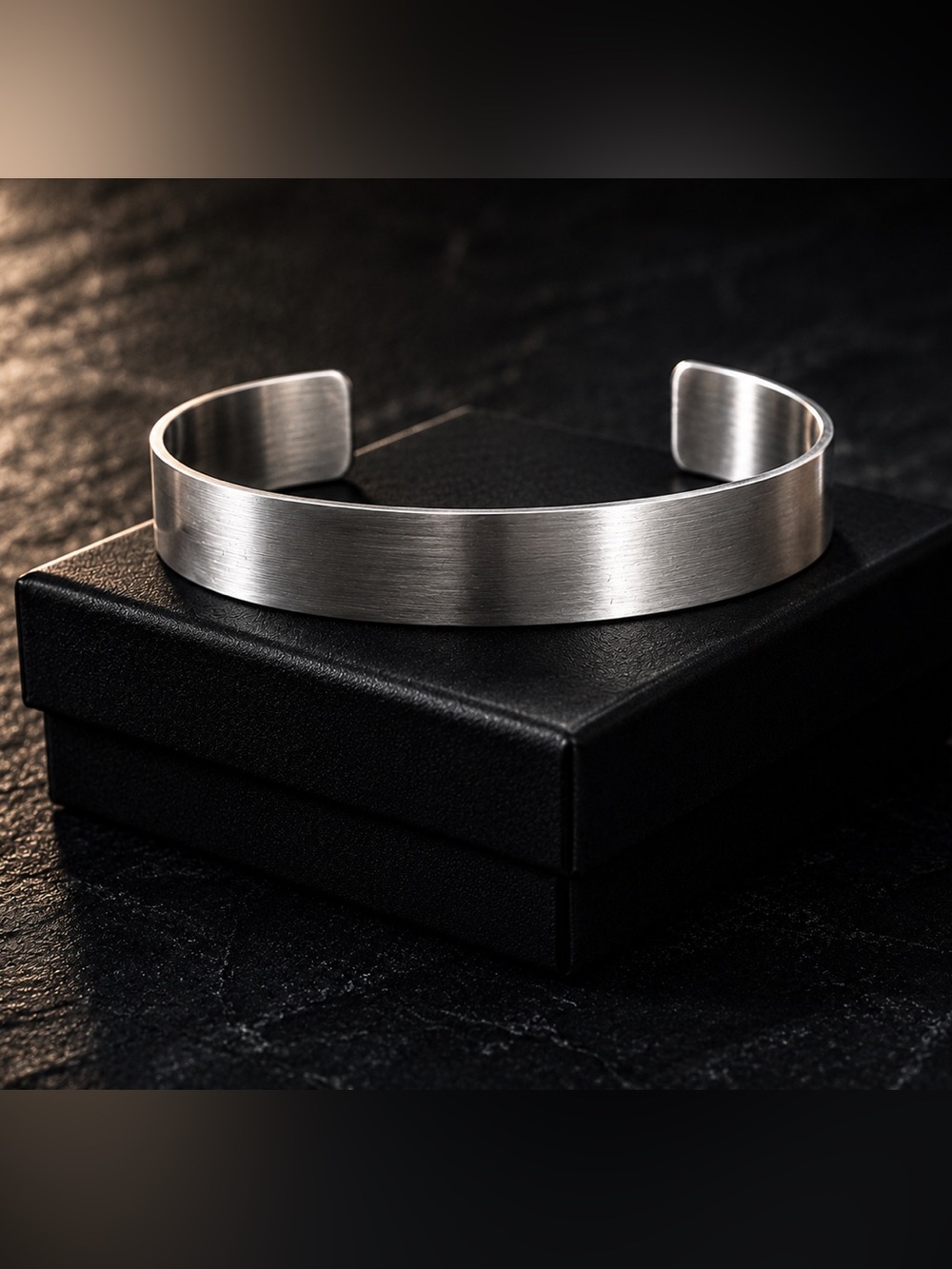 Men's Brushed Metal Cuff Bracelet - Stainless steel